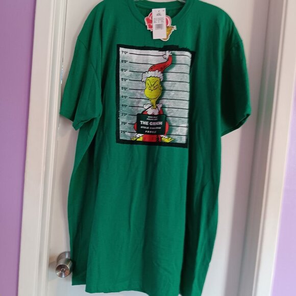 Women's XXL HEATHER GREEN GRINCH TEE / sleep shirt NWT - Picture 3 of 4